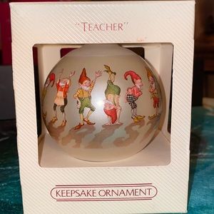 Vintage Hallmark Keepsake Glass Ornament 1982 Teacher (To a special teacher).